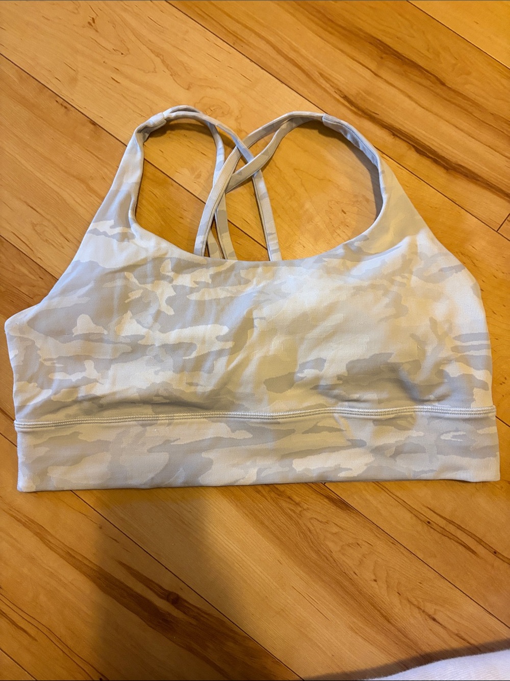 lululemon Light Gray Camo Energy Long Line Bra